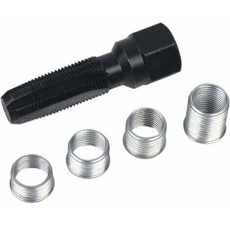 5-teiliges Zündkerzengewinde-Reparaturset M14 x 1,25, Zylinderkopf-Gewindereparaturset, Zündkerzen-Gewindereparaturwerkzeug, 14-mm-Zylindergewinde-Reparaturwerkzeug (1/4)