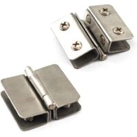 180°-Türöffner-Set in Zinklegierung mit doppelter Verzahnungszange und 5 bis 8 mm dickem Glas