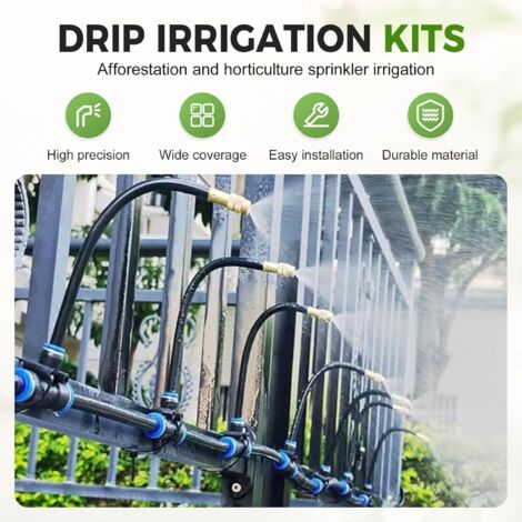 Sistema Irrigazione A Goccia Automatico Da Giardino 10m - 10 Ugelli Regolabili 360° Con Kit Completo