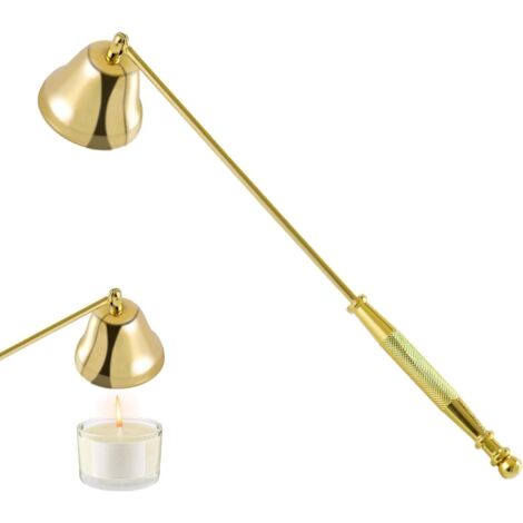 Spegnicandele dorato, spegnicandele con manico lungo, spegnicandele in acciaio inossidabile, può spegnere la fiamma in modo sicuro, ideale come regalo (1/5)