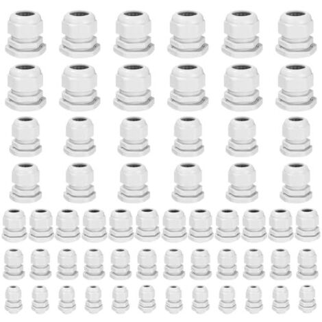 60 pressacavi impermeabili M12 M16 M20 M25 M32, pressacavi in gomma con guarnizione IP68, pressacavi regolabili, dadi di bloccaggio regolabili in plastica di nylon per cavi di illuminazione per casa/g (1/5)