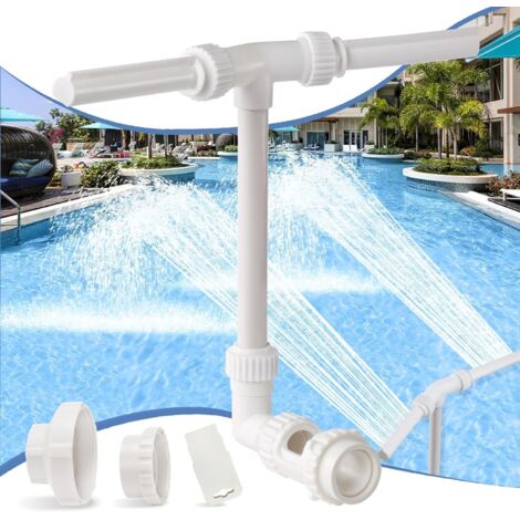 Piscina a cascata, doppio getto, accessorio per piscina regolabile, cascata con adattatore per aeratore per spa interrata e temperature dell'acqua calda