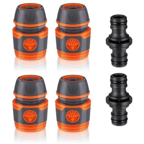 Set di connettori per tubo da giardino Pmueuff da 4 pezzi, connettore per tubo da irrigazione da 13 mm (1/2 pollice), raccordi per irrigazione rapida, prolunga per tubo da giardino per giardino, autol
