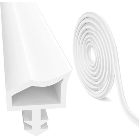 Guarnizione per telaio porta 10 m Guarnizione in gomma bianca per protezione dal vento, isolamento acustico e prevenzione delle collisioni Larghezza 4 mm Profondità scanalatura 7 mm Battuta 12 mm