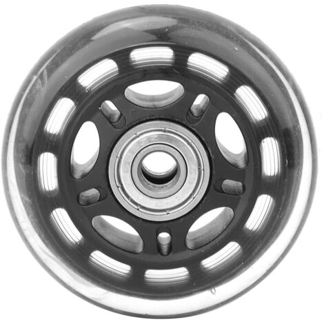 Ruote girevoli da 3 pollici con cuscinetto 608ZZ 76x24x8 mm, silenziose, nere, trasparenti, in PU, di ricambio per valigie, carrelli, pattini, banchi da lavoro, mobili (1/5)
