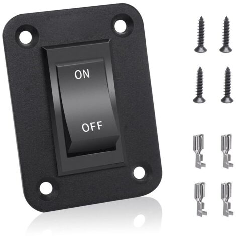 Interruttore A Bilanciere Illuminato Verde 16A 250V 4 Pin - Foro 22x30mm - Connettori 6,3mm - 2