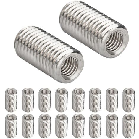 20 pezzi di dado di inserimento, filettatura maschio M8 x 10 mm, filettatura femmina M4 x 10 mm, riduttori di filettatura, inserti filettati, boccola filettata
