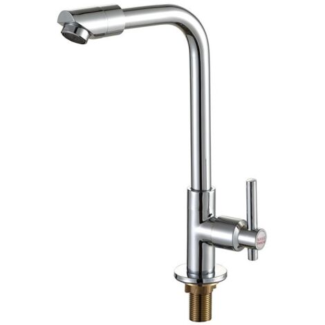 Rubinetto da cucina, rubinetto per lavello con acqua fredda, rubinetto da bar in acciaio inossidabile con foro singolo, adatto per cucina da giardino all'aperto (1/4)