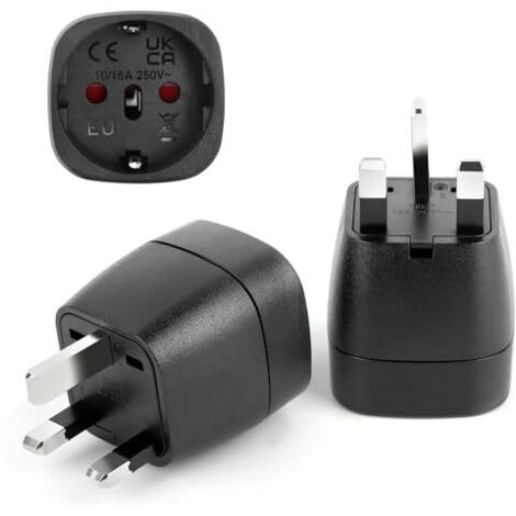 Adattatore per spina UK, 2 adattatori per spina UK francese, adattatore da viaggio Francia-Regno Unito tipo G, adattatore da viaggio per Irlanda, Inghilterra, Scozia, Dubai, Malta (1/5)