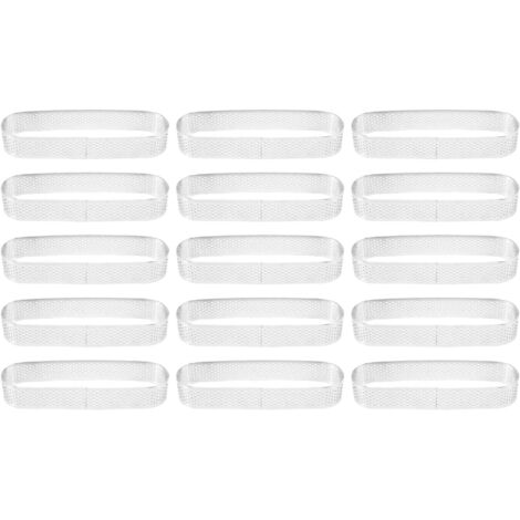 15 pezzi di stampi ovali per tortine in acciaio inox, stampi da forno perforati, forma rotonda, anello per mousse, crostate, quiche (1/5)