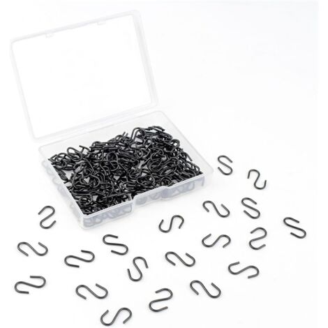 100 pezzi Mini ganci a forma di S in acciaio inossidabile, ganci in metallo a forma di S con scatola portaoggetti, utilizzati per appendere gioielli, portachiavi, artigianato fai da te, piccoli oggett (1/5)