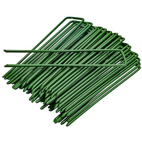 50 Picchetti Di Fissaggio Da Giardino, Graffette A Forma Di U Per Prato Per Tessuto Anti Erbacce Zincate A Caldo Altezza 150 Mm 97077614