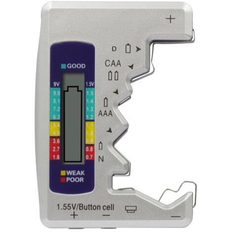 Tester digitale universale per batterie, controllore digitale per batterie, per batterie a bottone AA AAA CDN 9V 1.5V (1/4)