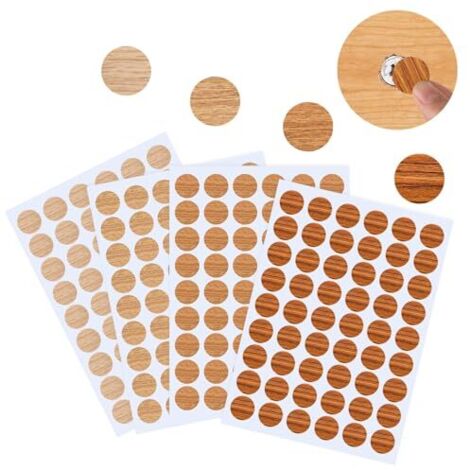 Tappi coprivite da 21 mm, 216 pezzi, autoadesivi, in PVC, con texture in legno, per fori di mobili, coprivite adesivi, coprifori per pareti, adesivi per fori di viti per nascondere i difetti dei mobil