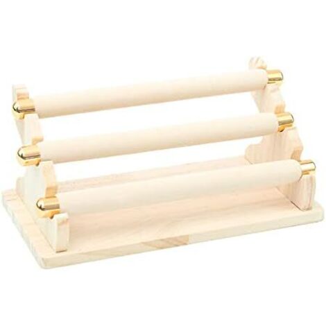 Espositore Per Anelli In Legno Massello Con Fessure - Organizer Da Tavolo Grigio Per Gioielli, Anelli E Orecchini - Vetrina Per Casa O Negozio