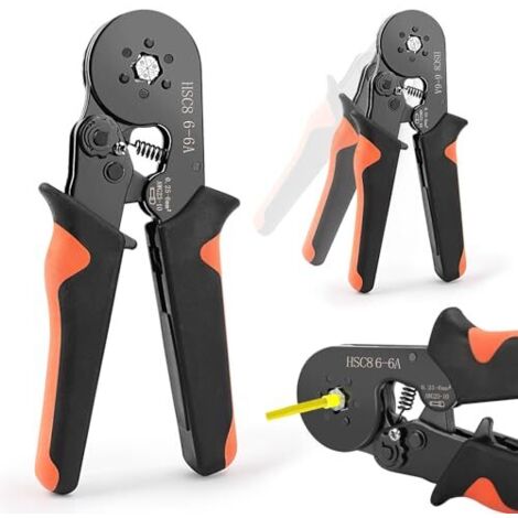 Pinza a crimpare per terminali elettrici isolati, terminali a crimpare elettrici da 0,25-10 mm², utensile a crimpare per terminali a cricchetto isolati, pinza a crimpare per connettori elettrici per a (1/5)