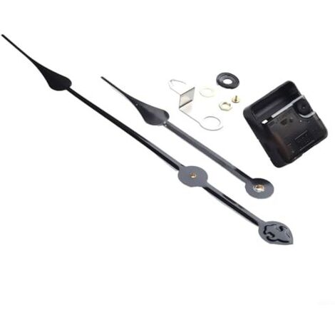 Kit di riparazione per meccanismo di movimento per orologio da parete al quarzo silenzioso ad alta coppia WIIYENA con lancette lunghe per orologio di grandi dimensioni da 50-60 cm (nero 2)