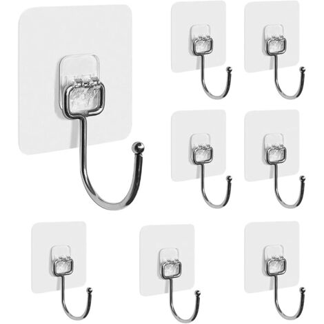 Set di 50 ganci adesivi, senza fori, trasparenti e impermeabili, per cucina, bagno e pareti | Leroy Merlin