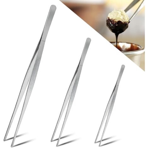 Nisbets Essentials Pinze Da Cucina In Acciaio Inox - Lunghezza 24,5 Cm, Denti Smerlati, Clip Di Chiusura - Per Cucina Professionale E Domestica - 2