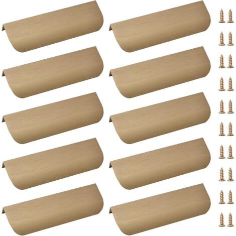 [MAI USATO]Confezione da 10 maniglie per cassetti invisibili da 120 mm, maniglie per mobili con bordo arrotondato in lega di alluminio, maniglie per cassetti nascoste per maniglie per mobili (bronzo)
