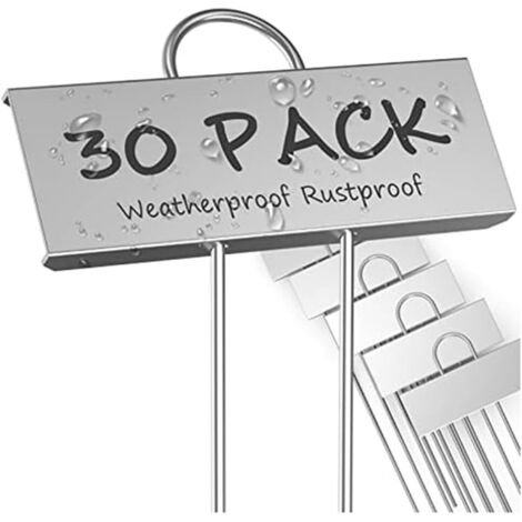 [MAI USATO]Confezione da 30 etichette in metallo per piante, resistenti alle intemperie, marcatori da giardino, riutilizzabili, per vivai, verdure, erbe aromatiche, semi di fiori, serre, facili da usa