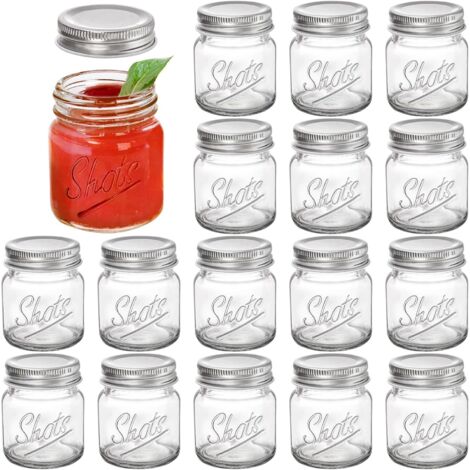 MAI USATO Confezione Da 16 Mini Barattoli Mason Con Coperchio 2 Oz MAI USATO Confezione Da 16 Mini Barattoli Mason Con Coperchio 2 Oz