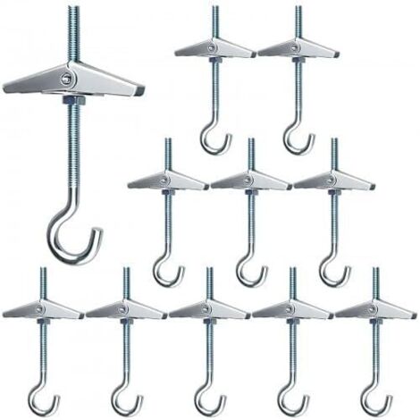 Swag - Ganci Da Soffitto Per Piante Sospese, 10 Pezzi, In Acciaio Al Carbonio Zincato, Porta 22 Kg, Rotazione 360°
