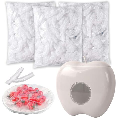 [MAI USATO]Set da 300 pezzi di sacchetti retrattili per alimenti in pellicola con elastico, riutilizzabili, con 1 scatola per la conservazione di frutta, verdura e carne. (1/5)