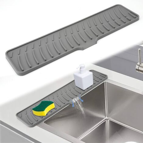 [MAI USATO] Tappetino per rubinetto da cucina 42 x 10 cm Tappetino antigoccia stretto in silicone antiscivolo Tappetino antigoccia esteso in silicone antiscivolo per scolare e scolare