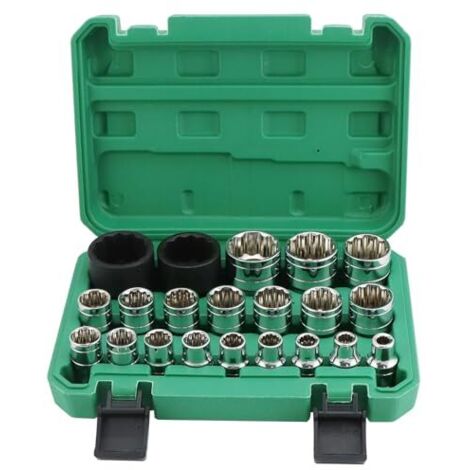 [MAI USATO]Set di bussole da 21 pezzi, chiave a bussola da 8-36 mm, bussole scanalate da 1/2", bussole a 12 punte (1/5)