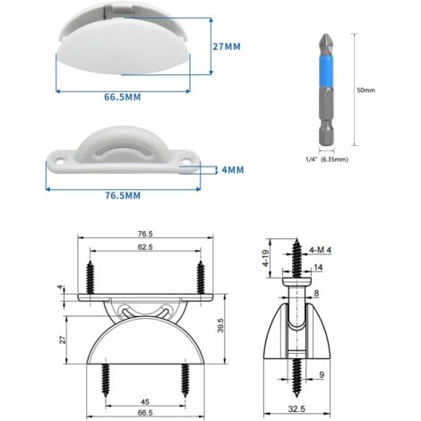 Fermi Per Porte Di Roulotte, 2 Paia Di Fermi Per Porte Di Roulotte Con Trapano Fermaporta A Forma Di T Fermo Per Porta Per Roulotte Camper Rimorchio Per Merci 88889314