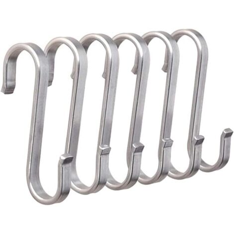 [MAI USATO]Ganci in metallo a forma di S in acciaio inossidabile 304 per impieghi gravosi, ganci per pentole e padelle in metallo da cucina, ganci per armadietti tipo S (10 pezzi) (1/5)