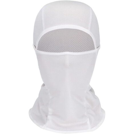 [MAI USATO]Passamontagna da moto, passamontagna morbido e traspirante, protezione solare integrale, antivento, maschera multifunzionale per il collo, bianco