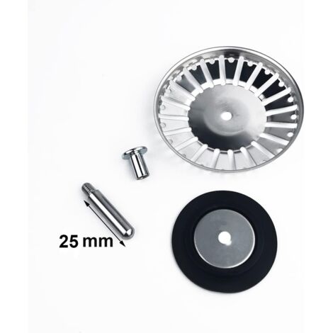 Kit Filtro E Tappo Di Scarico Per Lavello In Acciaio Inox - Diametro 114 Mm, Per Apertura 84-90 Mm, Cestello Rimovibile