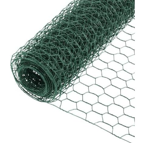 Rete Esagonale Zincata Per Animali – Filo Di Coniglio – 27 Mm X 50 Cm X 10 M – Verde - 2