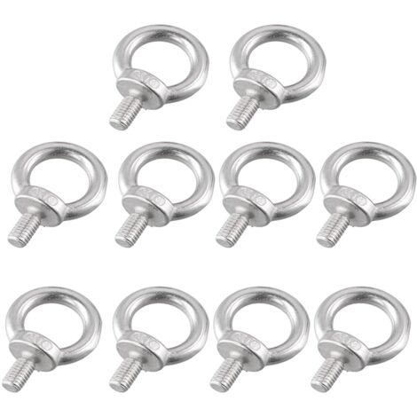 [MAI USATO]Bullone ad anello da 10 pezzi, bulloni ad occhiello M6, vite ad occhiello, anello di sollevamento in acciaio inossidabile 304, per bulloni di sollevamento e attrezzature di ingegneria naval