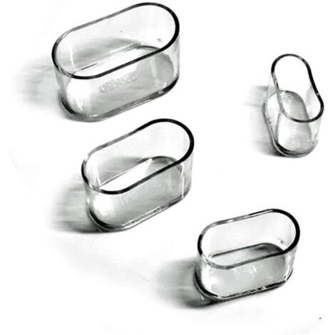 [MAI USATO]Cappucci per gambe di sedie, cuscinetti ovali in silicone per mobili, proteggi tavolo e pavimento, 8-24 pezzi, trasparenti/24 pezzi, 15 x 30 mm