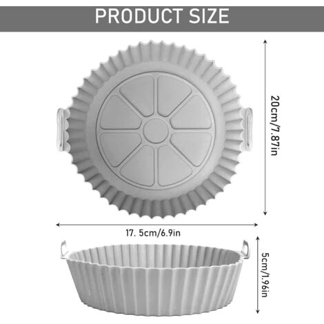 Stampo in silicone per friggitrice ad aria calda, 20 cm, in silicone, riutilizzabile, con due guanti da forno, resistente al calore, facile da pulire per forno a microonde