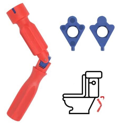 Chiave Montaggio Sedile WC, Asse WC, Chiave di Montaggio per la Seduta del Wc con giunto, Universale, Riparazione Del Sedile Del WC, Asse Water, Sedile WC Universale 10/13/17 mm (Rosso