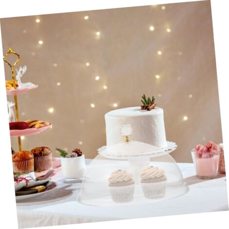 DOERDO Cupola Per Torte In Acrilico Trasparente – 26,5 X 13,5 Cm, Infrangibile, Ideale Per Dessert E Buffet