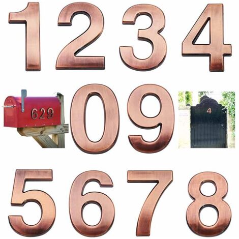 Numeri civici in bronzo da 7,6 cm (3 pollici) per cassette postali o indirizzi di porte, uffici, camere d'albergo, insegne di negozi. (3 pollici - Confezione da 10, bronzo)