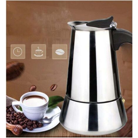 Moka Design Nordico Giallo Opaco, 4 Tazze In Acciaio Inox – Adatta A Induzione E Gas