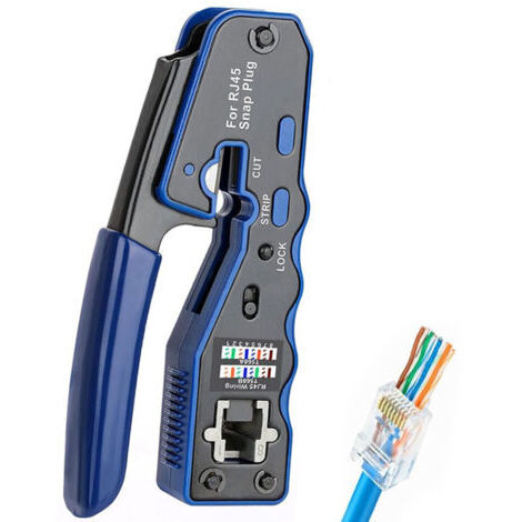Pinza crimpatrice per terminali, Pinza crimpatrice RJ45, Tester di rete, Spellafili, Installazione di reti professionali, Pinza crimpatrice RJ45, Pinza crimpatrice per reti Ethernet RJ