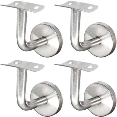 Supporto per corrimano in acciaio inox 304 per ringhiera delle scale, ringhiera in legno da parete, argento (4 pezzi)
