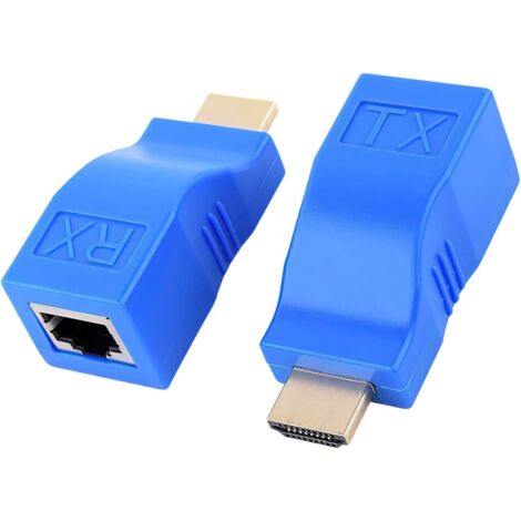 Extender HDMI RJ45 - Adattatore e trasmettitore su cavo Ethernet CAT6/CAT5E - Ripetitore fino a 30 m per HDTV 4K/2K - Compatibile con hotel, conferenze e home theater (1/5)