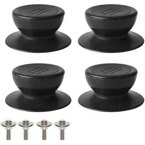 Set di 4 pomelli per coperchi, pomello di ricambio universale per coperchi da cucina, coperchio in vetro, maniglia per coperchi in vetro - nero (1/4)