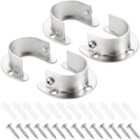 Confezione da 4 supporti per aste per tende da 32 mm in acciaio inossidabile per bagno, cucina, armadio