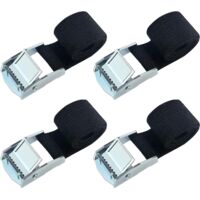 4 pezzi cinghie di fissaggio, cinghie di fissaggio a cricchetto regolabili, set di cinghie fisse, per moto, auto, rimorchio, bagagli, carico, 50 × 2,5 cm, nero