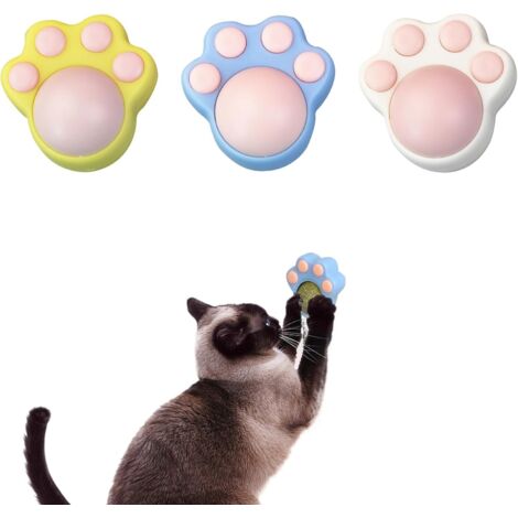 3 bolas de hierba gatera para gatos, bolas de menta comestibles de 360°, para limpiar los dientes y atraer a los gatos (garras de gato)