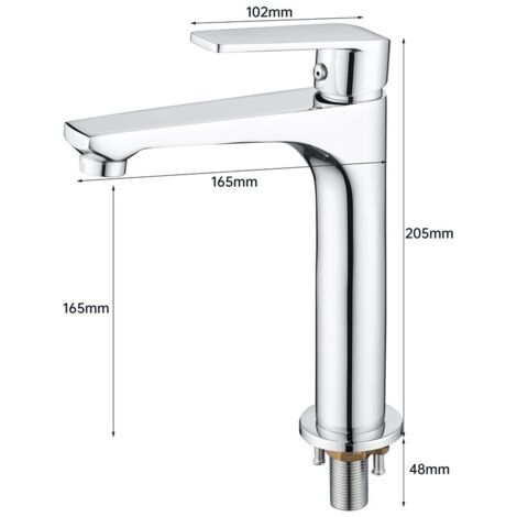 Grifo de lavabo de cobre completo de alta calidad, grifo de agua fría simple, grifo artístico mejorado (1/4)